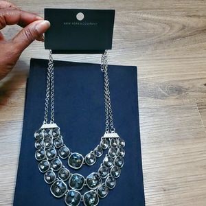 New York & Company Silvertone Fashion Statement Necklace